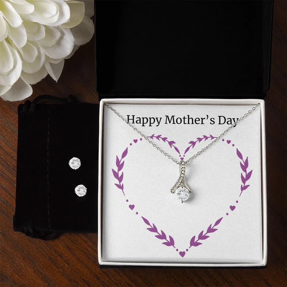 mothersdayitem-04 To My Mother -  Alluring Beauty Necklace and Cubic Zirconia Earring Set - Best Mother's Day Gift in 2023