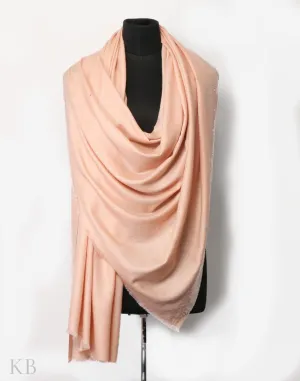 Mute Peach Solid Cashmere Pashmina Shawl
