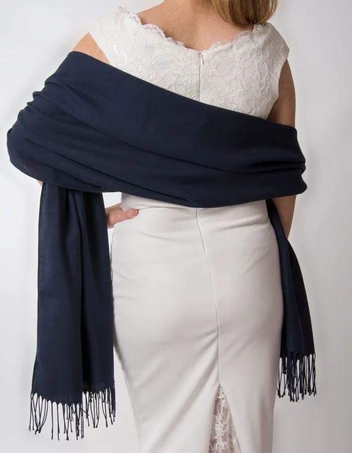 Navy Blue Wedding Pashmina
