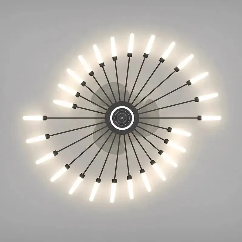 Nordic ceiling fan with light fireworks Bedroom invisible ceiling fan fashion chandelier lighting living room ceiling fan lights