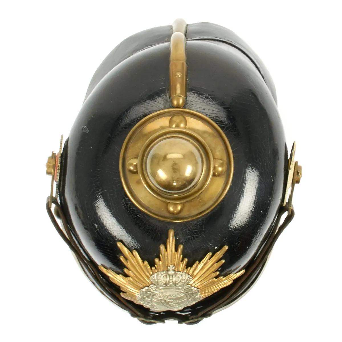 Original German WWI Saxon Model 1897 Foot Artillery Pickelhaube Kugelhelm Helmet - Dated 1912