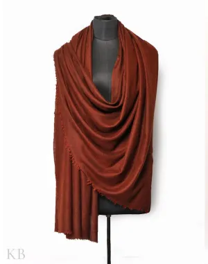 Pecan Brown Plain Cashmere Pashmina Shawl