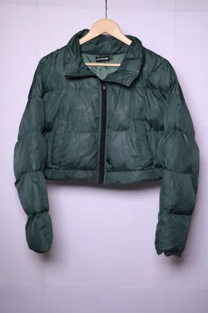 Pretty Little Thing Green Crop Puffer Jacket