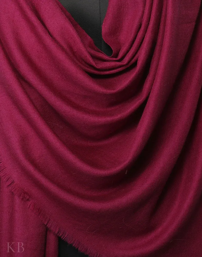 Sangria Purple Plain Cashmere Pashmina Shawl