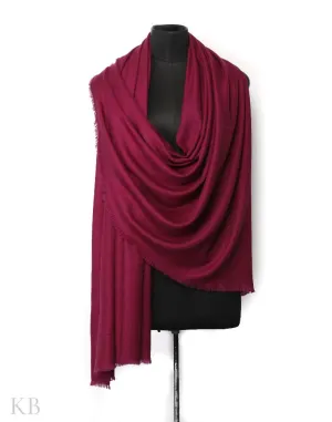 Sangria Purple Plain Cashmere Pashmina Shawl