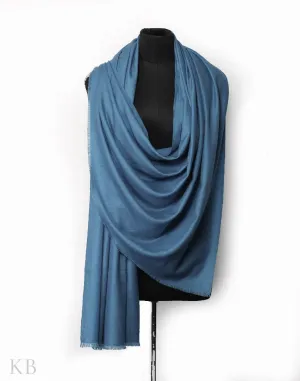 Sapphire Blue Solid Cashmere Pashmina Shawl