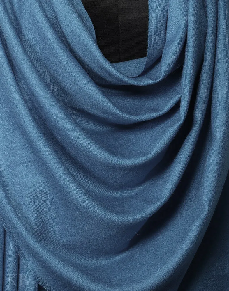 Sapphire Blue Solid Cashmere Pashmina Shawl