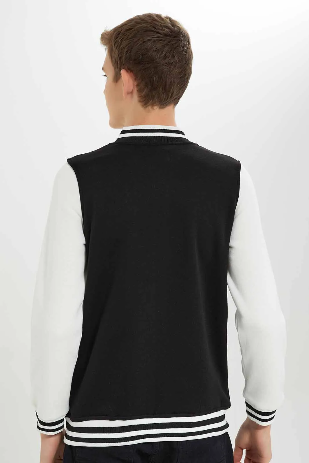 Senior Boys Black Baseball Jacket