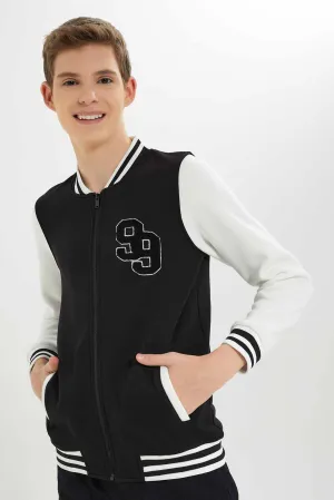 Senior Boys Black Baseball Jacket