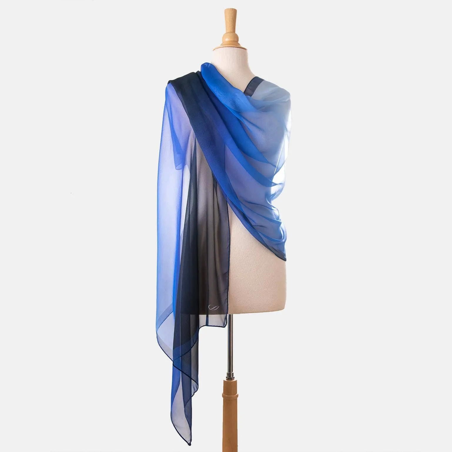 Sophia - Silk Scarf/Shawl - Cobalt Blue