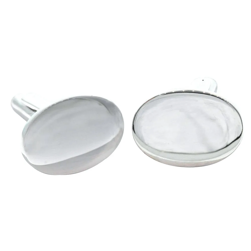 Sterling Silver Oval Cufflinks