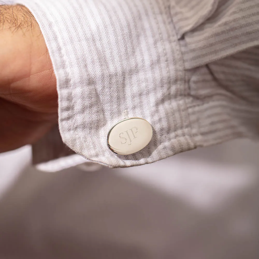 Sterling Silver Oval Cufflinks