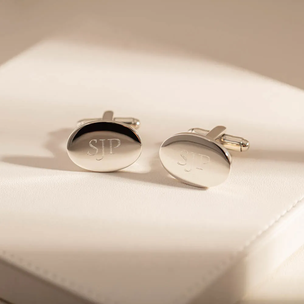 Sterling Silver Oval Cufflinks