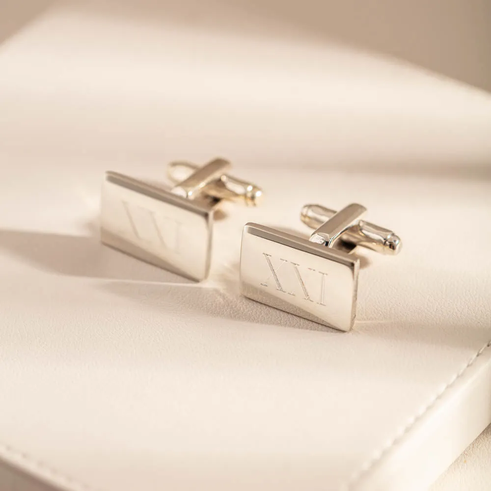 Sterling Silver Rectangular Cufflinks