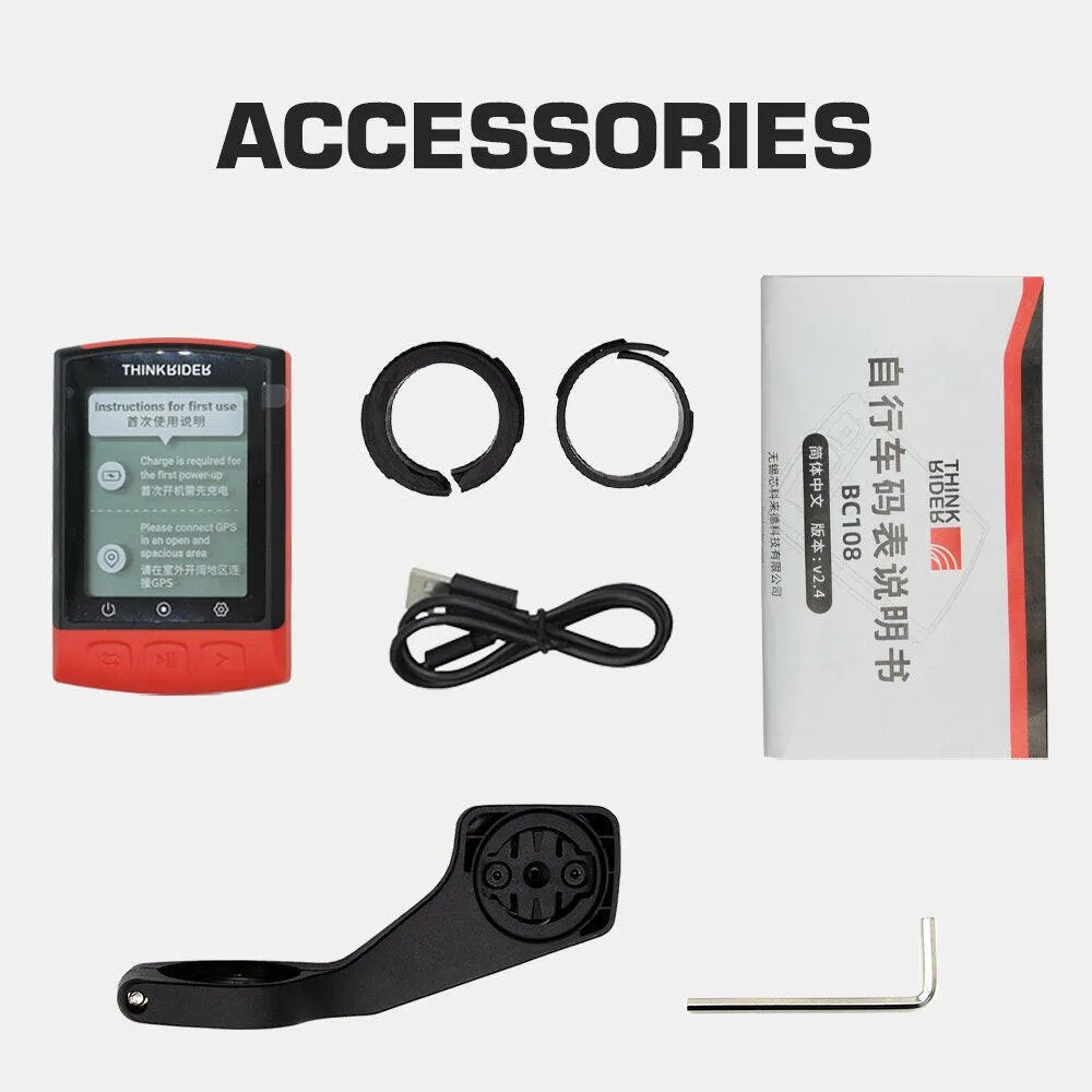 ThinkRider BC108 GPS Bicycle Computer Cycling Speedometer BLE 4.0 ANT  Ciclismo Power Meter for Garmin Zwift Bike Accessories