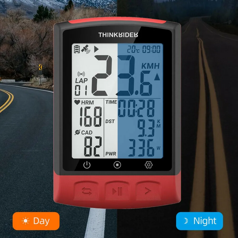 ThinkRider BC108 GPS Bicycle Computer Cycling Speedometer BLE 4.0 ANT  Ciclismo Power Meter for Garmin Zwift Bike Accessories