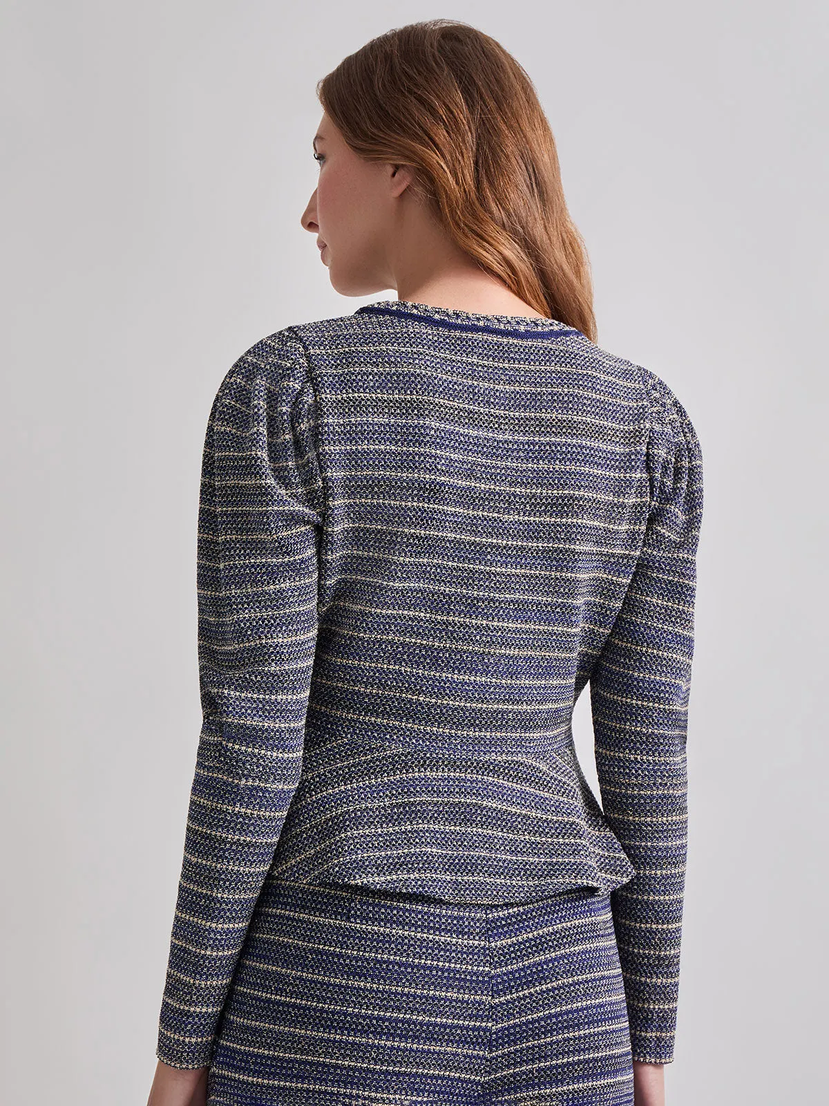 Tweed Knit Peplum Jacket