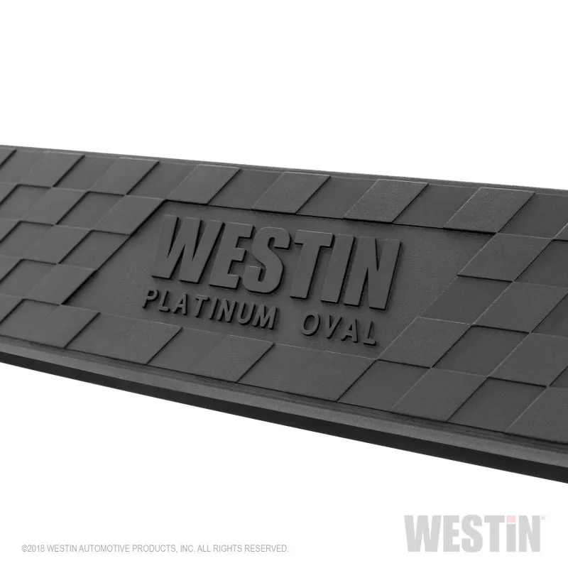 Westin Platinum 4 in Oval Bent Step Bars - Polished Stainless - Crew Cab - GM Fullsize Truck 2019-21 - Pair